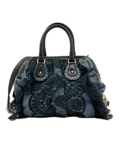 DOLCE & GABBANA（ドルチェ＆ガッバーナ）DOLCE & GABBANA (ドルチェ＆ガッバーナ) フラワーレース デニムバッグ インディゴの古着・服飾アイテム