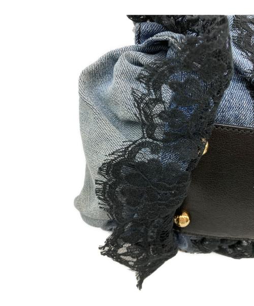 DOLCE & GABBANA（ドルチェ＆ガッバーナ）DOLCE & GABBANA (ドルチェ＆ガッバーナ) フラワーレース デニムバッグ インディゴの古着・服飾アイテム