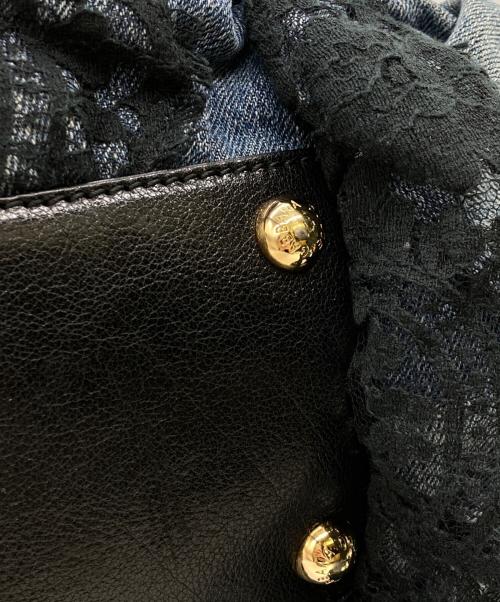 DOLCE & GABBANA（ドルチェ＆ガッバーナ）DOLCE & GABBANA (ドルチェ＆ガッバーナ) フラワーレース デニムバッグ インディゴの古着・服飾アイテム