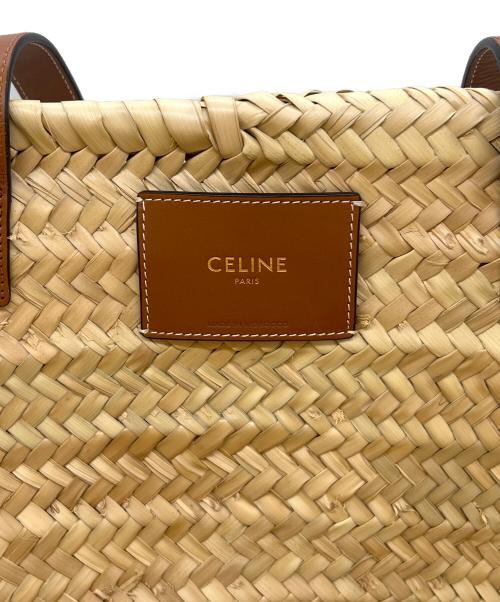 CELINE（セリーヌ）CELINE (セリーヌ) クラシック パニエ / ラフィア＆カーフスキン ベージュの古着・服飾アイテム