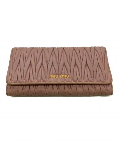 中古・古着通販】MIU MIU (ミュウミュウ) マテラッセ長財布 ピンク 
