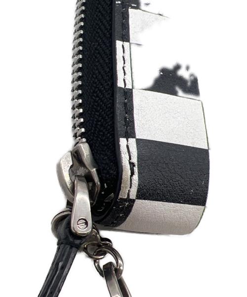 Christian Dior（クリスチャン ディオール）Christian Dior (クリスチャン ディオール) モノトーン チェッカー ジップアラウンドウォレット ブラック×ホワイトの古着・服飾アイテム