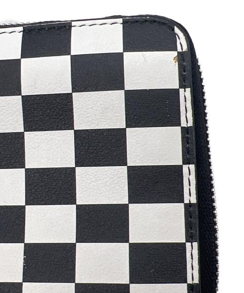 Christian Dior（クリスチャン ディオール）Christian Dior (クリスチャン ディオール) モノトーン チェッカー ジップアラウンドウォレット ブラック×ホワイトの古着・服飾アイテム