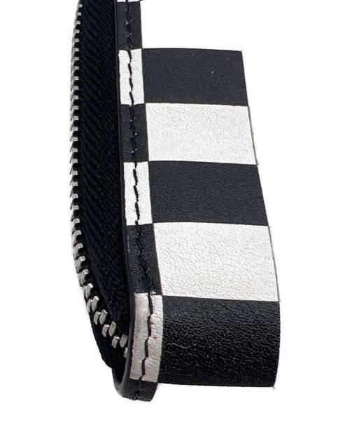 Christian Dior（クリスチャン ディオール）Christian Dior (クリスチャン ディオール) モノトーン チェッカー ジップアラウンドウォレット ブラック×ホワイトの古着・服飾アイテム