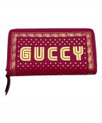 GUCCIグッチ）の古着「ジップアラウンドウォレット」｜ショッキングピンク