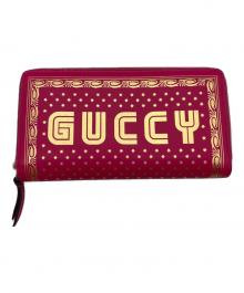 GUCCI（グッチ）の古着「ジップアラウンドウォレット」｜ショッキングピンク