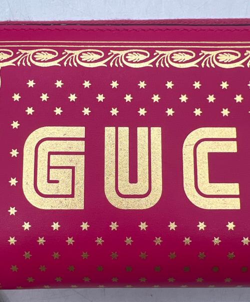 GUCCI（グッチ）GUCCI (グッチ) ジップアラウンドウォレット ショッキングピンクの古着・服飾アイテム