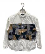 COMME des GARCONS HOMMEコムデギャルソン オム）の古着「AD2025 パッチワークシャツ」｜ホワイト