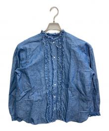 journal standard luxe（ジャーナルスタンダード ラックス）の古着「25AW CLシャンブレー フリルブラウス」｜インディゴ