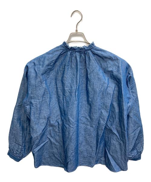 journal standard luxe（ジャーナルスタンダード ラックス）journal standard luxe (ジャーナルスタンダード ラックス) 25AW CLシャンブレー フリルブラウス インディゴ サイズ:FREEの古着・服飾アイテム