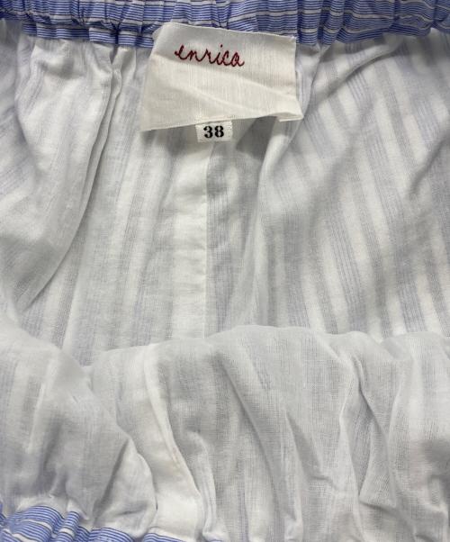 enrica（エンリカ）ENRICA (エンリカ) コットンストライプパンツ PANTS 159 ホワイト×ブルー サイズ:38の古着・服飾アイテム