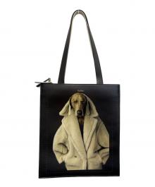 MaxMara（マックスマーラ）の古着「TEDDY DOG トートバッグ」｜ブラウン×ベージュ