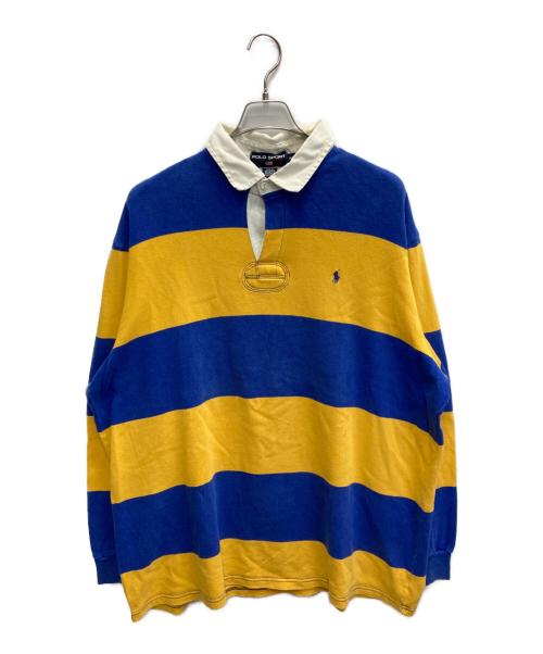 POLO SPORT（ポロスポーツ）POLO SPORT (ポロスポーツ) ラガーシャツ ブルー×イエロー サイズ:ＸＬの古着・服飾アイテム