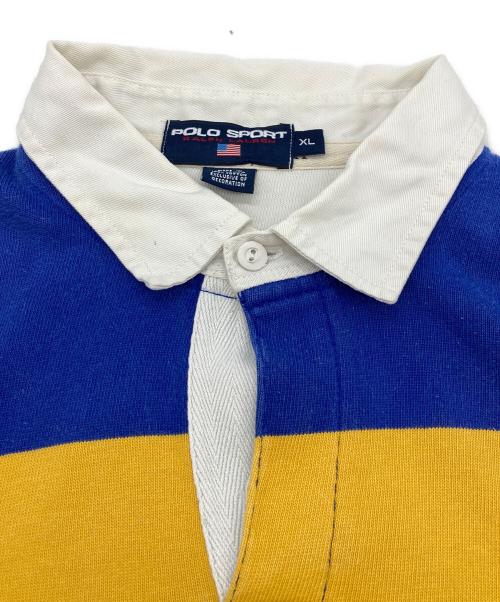 POLO SPORT（ポロスポーツ）POLO SPORT (ポロスポーツ) ラガーシャツ ブルー×イエロー サイズ:ＸＬの古着・服飾アイテム