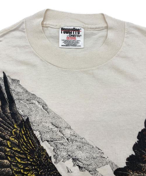 power pro by ONEITA（オニータ）power pro BY ONEITA (オニータ)  USA製　アニマルプリントTシャツ ベージュ サイズ:Mの古着・服飾アイテム