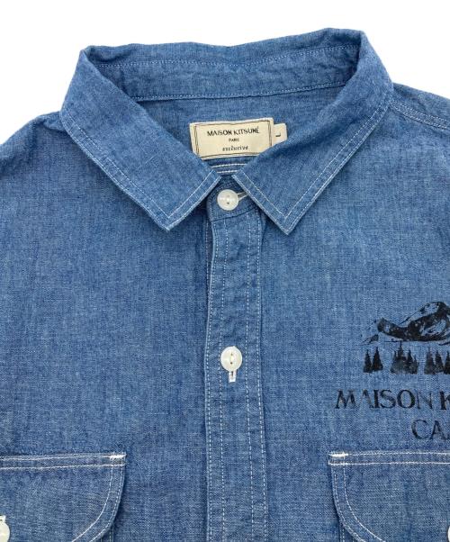 maison kitsune（メゾンキツネ）maison kitsune (メゾンキツネ) シャツ ネイビー サイズ:Lの古着・服飾アイテム