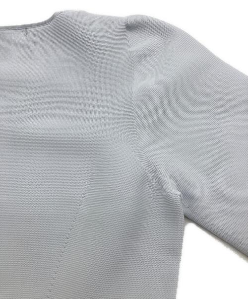 huit（ユイット）huit (ユイット) スカラップネック ホールガーメント ニット ブルー サイズ:Mの古着・服飾アイテム