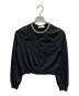 CELFORD（セルフォード）の古着「26AW【UVカット】シルクブレンドビジューネックカーディガン」｜ブラック