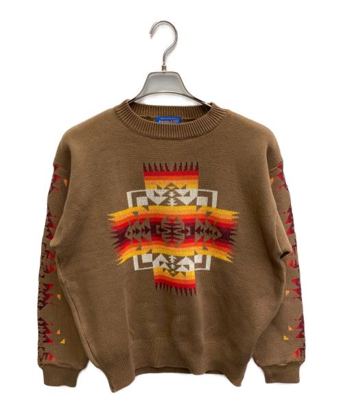 PENDLETON（ペンドルトン）PENDLETON (ペンドルトン) ネイティブ柄ニット ブラウン サイズ:Ｓの古着・服飾アイテム