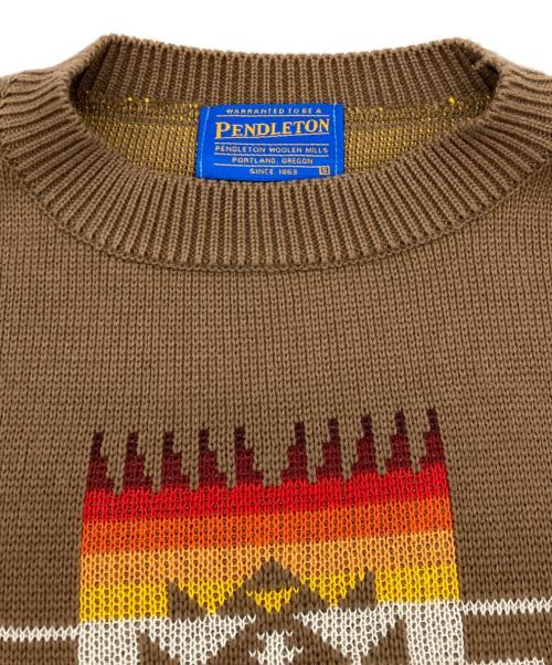PENDLETON（ペンドルトン）PENDLETON (ペンドルトン) ネイティブ柄ニット ブラウン サイズ:Ｓの古着・服飾アイテム