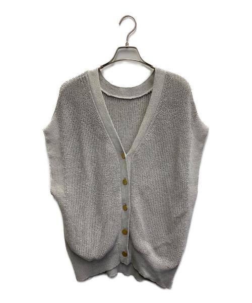 NOLLEY'S（ノーリーズ）NOLLEY'S (ノーリーズ) ウォッシャブルペーパーヤーン2WAYベスト グレー サイズ:FREEの古着・服飾アイテム