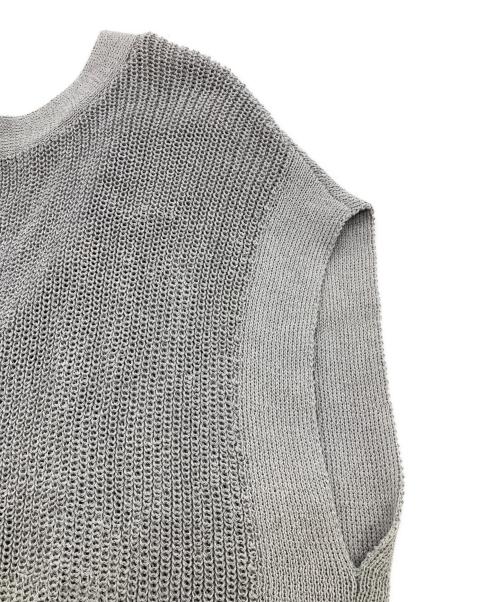 NOLLEY'S（ノーリーズ）NOLLEY'S (ノーリーズ) ウォッシャブルペーパーヤーン2WAYベスト グレー サイズ:FREEの古着・服飾アイテム