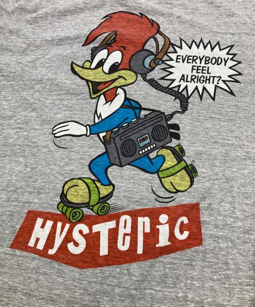 Hysteric Glamour（ヒステリックグラマー）Hysteric Glamour (ヒステリックグラマー) WOOD PECKERプリントTシャツ グレー サイズ:Lの古着・服飾アイテム