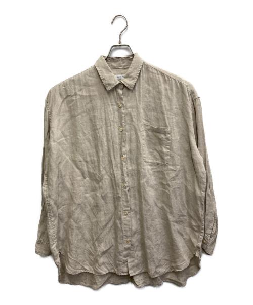 journal standard luxe（ジャーナルスタンダード ラックス）JOURNAL STANDARD LUXE (ジャーナルスタンダード ラックス) 60 リネンレギュラーカラーシャツ ベージュ サイズ:FREEの古着・服飾アイテム