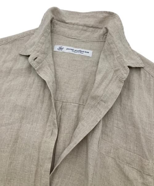 journal standard luxe（ジャーナルスタンダード ラックス）JOURNAL STANDARD LUXE (ジャーナルスタンダード ラックス) 60 リネンレギュラーカラーシャツ ベージュ サイズ:FREEの古着・服飾アイテム