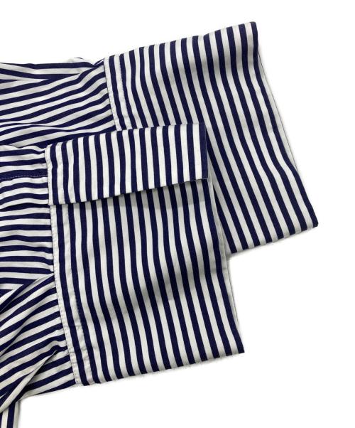 journal standard luxe（ジャーナルスタンダード ラックス）JOURNAL STANDARD LUXE (ジャーナルスタンダード ラックス) タイプクロス スタンドカラーワンピース ホワイト×ネイビー サイズ:Fの古着・服飾アイテム