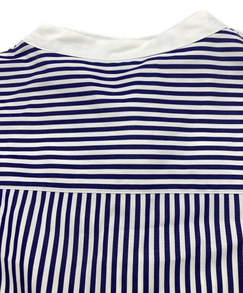 AUBRIOT（オブリオ）AUBRIOT (オブリオ) ストライプバンドカラーシャツワンピース ホワイト×ネイビー サイズ:3の古着・服飾アイテム