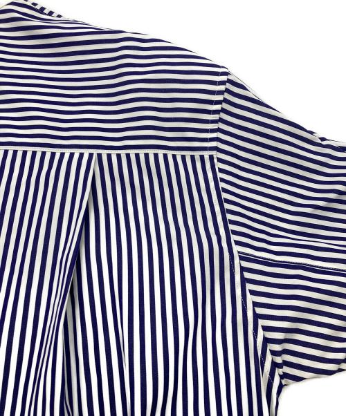 AUBRIOT（オブリオ）AUBRIOT (オブリオ) ストライプバンドカラーシャツワンピース ホワイト×ネイビー サイズ:3の古着・服飾アイテム