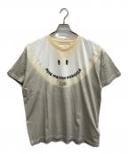 MM6 Maison Margielaエムエムシックスメゾンマルジェラ）の古着「スマイリーデザインナンバリングロゴプリントＴシャツ」｜ホワイト×ベージュ