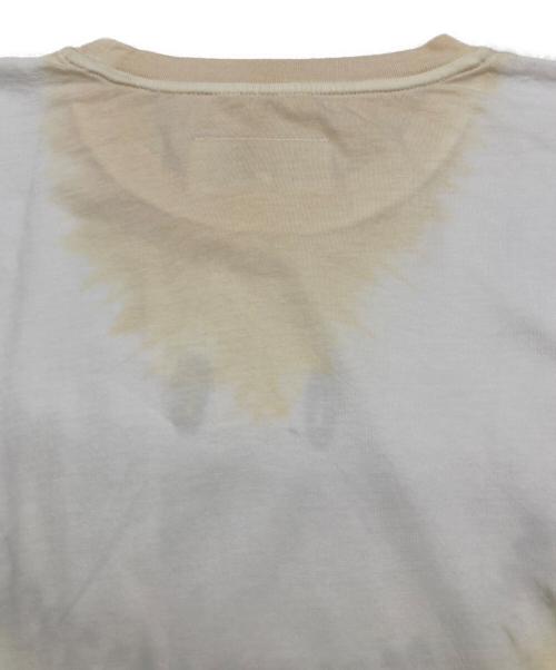 MM6 Maison Margiela（エムエムシックスメゾンマルジェラ）MM6 Maison Margiela (エムエムシックスメゾンマルジェラ) スマイリーデザインナンバリングロゴプリントＴシャツ ホワイト×ベージュ サイズ:16の古着・服飾アイテム