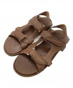 AURALEEオーラリー）の古着「SOFT LEATHER DOUBLE STRAP SANDALS」｜ブラウン