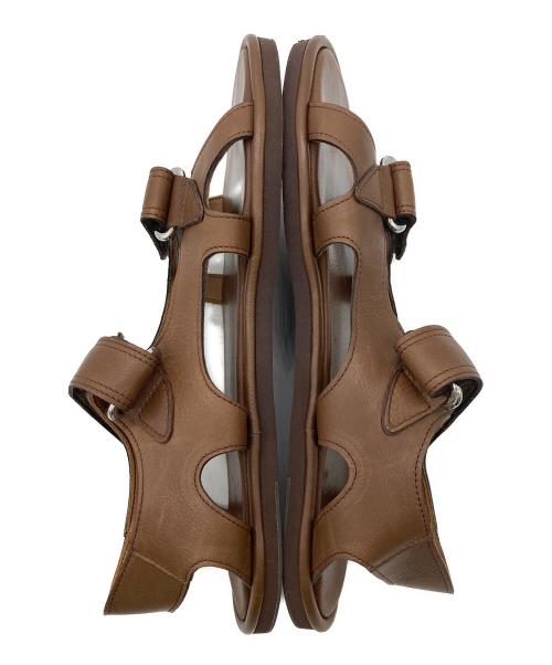 AURALEE（オーラリー）AURALEE (オーラリー) SOFT LEATHER DOUBLE STRAP SANDALS ブラウン サイズ:W7の古着・服飾アイテム