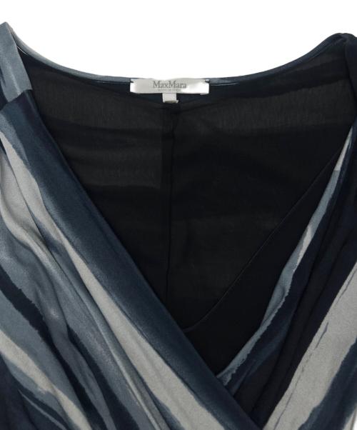 MaxMara（マックスマーラ）MaxMara (マックスマーラ) 半袖デザインワンピース ネイビー サイズ:38の古着・服飾アイテム