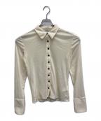 CLANEクラネ）の古着「TULLE FLOCKY POLO SHIRTS」｜ベージュ