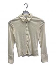 CLANE（クラネ）の古着「TULLE FLOCKY POLO SHIRTS」｜ベージュ