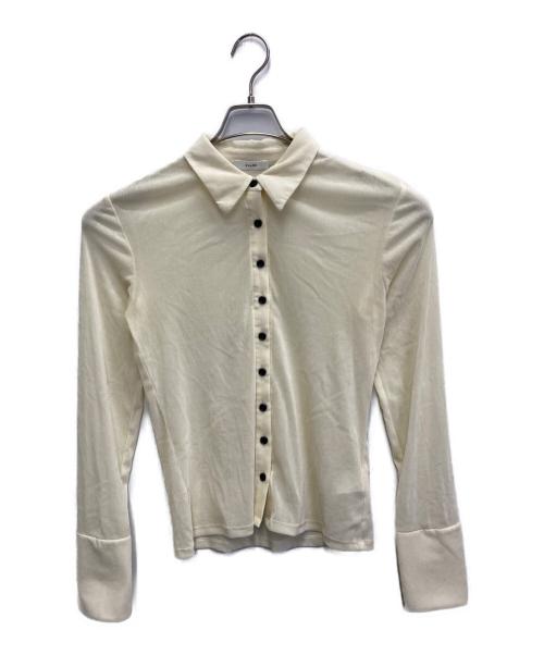 CLANE（クラネ）CLANE (クラネ) TULLE FLOCKY POLO SHIRTS ベージュ サイズ:Mの古着・服飾アイテム