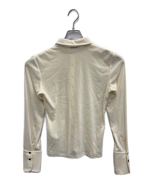 CLANE（クラネ）CLANE (クラネ) TULLE FLOCKY POLO SHIRTS ベージュ サイズ:Mの古着・服飾アイテム