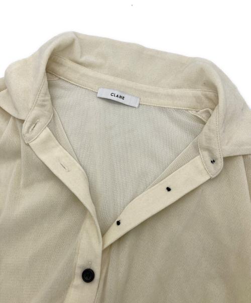 CLANE（クラネ）CLANE (クラネ) TULLE FLOCKY POLO SHIRTS ベージュ サイズ:Mの古着・服飾アイテム