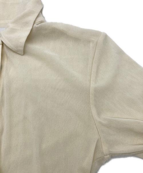 CLANE（クラネ）CLANE (クラネ) TULLE FLOCKY POLO SHIRTS ベージュ サイズ:Mの古着・服飾アイテム