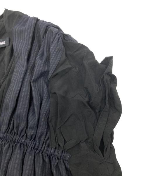 JUNYA WATANABE COMME des GARCONS（(ジュンヤワタナベ コムデギャルソン）JUNYA WATANABE COMME des GARCONS ((ジュンヤワタナベ コムデギャルソン) AD2021/ストライプ ドッキング ワンピース ネイビー×ブラック サイズ:XSの古着・服飾アイテム