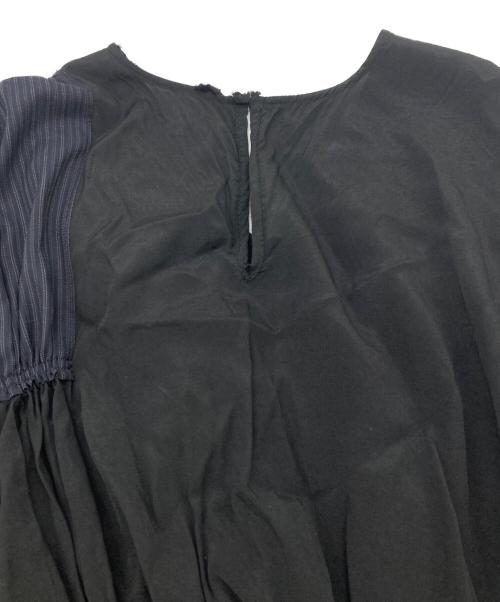 JUNYA WATANABE COMME des GARCONS（(ジュンヤワタナベ コムデギャルソン）JUNYA WATANABE COMME des GARCONS ((ジュンヤワタナベ コムデギャルソン) AD2021/ストライプ ドッキング ワンピース ネイビー×ブラック サイズ:XSの古着・服飾アイテム
