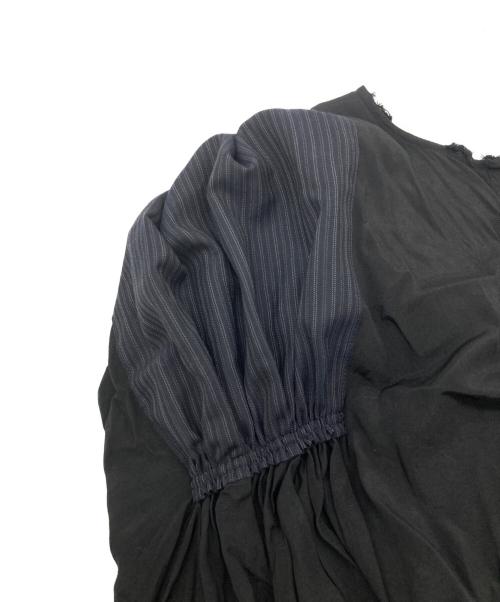 JUNYA WATANABE COMME des GARCONS（(ジュンヤワタナベ コムデギャルソン）JUNYA WATANABE COMME des GARCONS ((ジュンヤワタナベ コムデギャルソン) AD2021/ストライプ ドッキング ワンピース ネイビー×ブラック サイズ:XSの古着・服飾アイテム