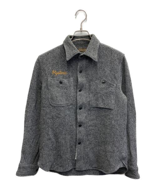 PENDLETON（ペンドルトン）PENDLETON (ペンドルトン) Hysteric Glamour (ヒステリックグラマー) ヘリンボーン織コラボ長袖シャツ グレー サイズ:Mの古着・服飾アイテム