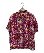 Sun Surfサンサーフ）の古着「RAYON HAWAIIAN SHIRT TORCH FISHERMAN」｜パープル