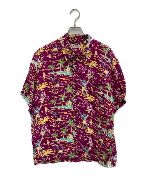 Sun Surf（サンサーフ）Sun Surf (サンサーフ) RAYON HAWAIIAN SHIRT TORCH FISHERMAN パープル サイズ:Lの古着・服飾アイテム