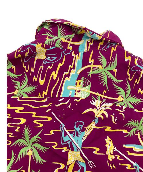 Sun Surf（サンサーフ）Sun Surf (サンサーフ) RAYON HAWAIIAN SHIRT TORCH FISHERMAN パープル サイズ:Lの古着・服飾アイテム